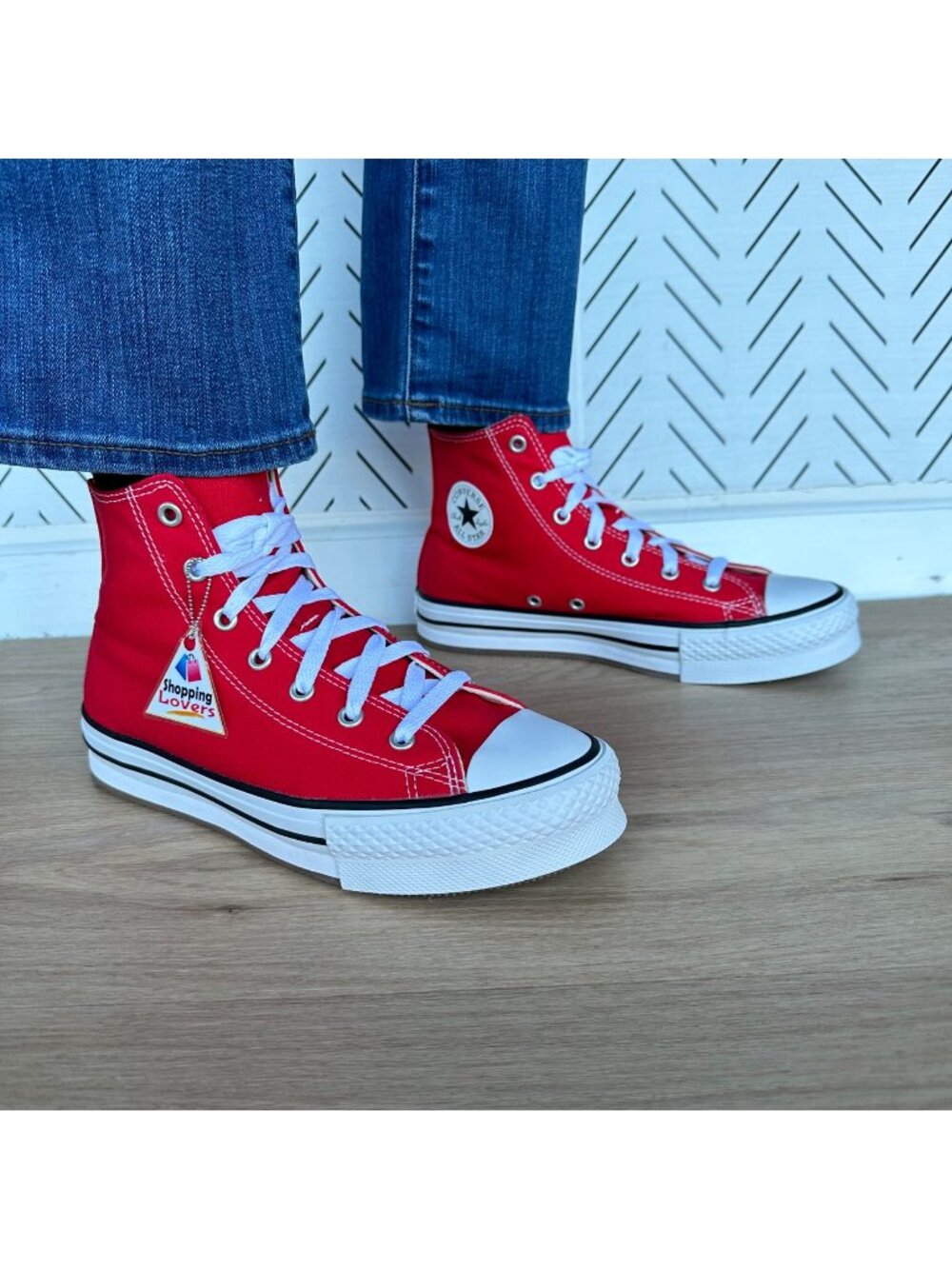 Converse Chuck Taylor EVA Lift Hi Platform 6 Big Kids Shoes Red Sneaker A08425C